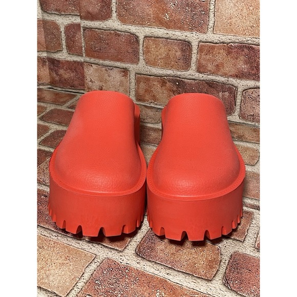 Jeffrey Campbell Shoes - Jeffrey Campbell Bubblegum Red Platform Clogs Lug Sole Mules Womens Size 7 38